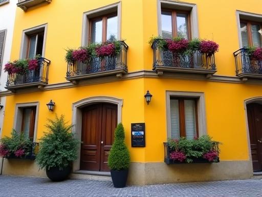 Die gelbe Fassade von Mozarts Geburtshaus in der Getreidegasse.
